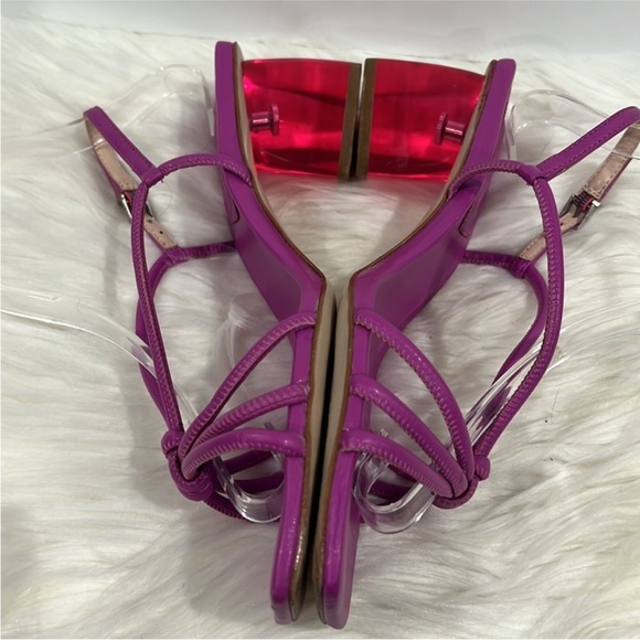 SCHUTZ Betine Strappy Sandal In Very Pink Leather SZ 8.5 - Picture 3 of 4